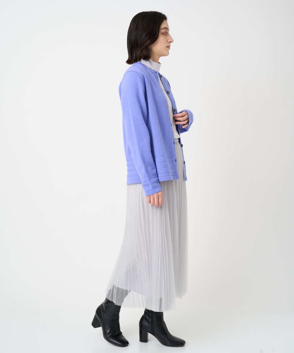 PHHCD65360 GEORGES RECH(小さいサイズ)(メゾン ドゥ サンク)  [日本製]アコーディオンシアープリーツスカート ライトグレー