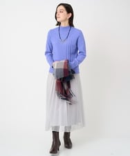 PHHCD65360 GEORGES RECH(小さいサイズ)(メゾン ドゥ サンク)  [日本製]アコーディオンシアープリーツスカート ライトグレー