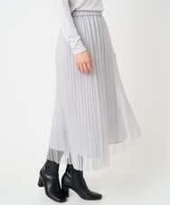 PHHCD65360 GEORGES RECH(小さいサイズ)(メゾン ドゥ サンク)  [日本製]アコーディオンシアープリーツスカート ライトグレー