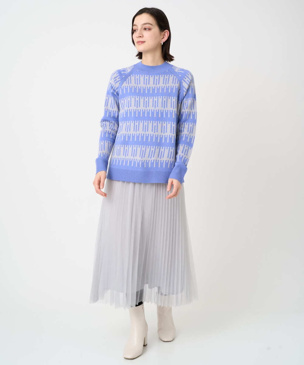 PHHCD65360 GEORGES RECH(小さいサイズ)(メゾン ドゥ サンク)  [日本製]アコーディオンシアープリーツスカート ライトグレー