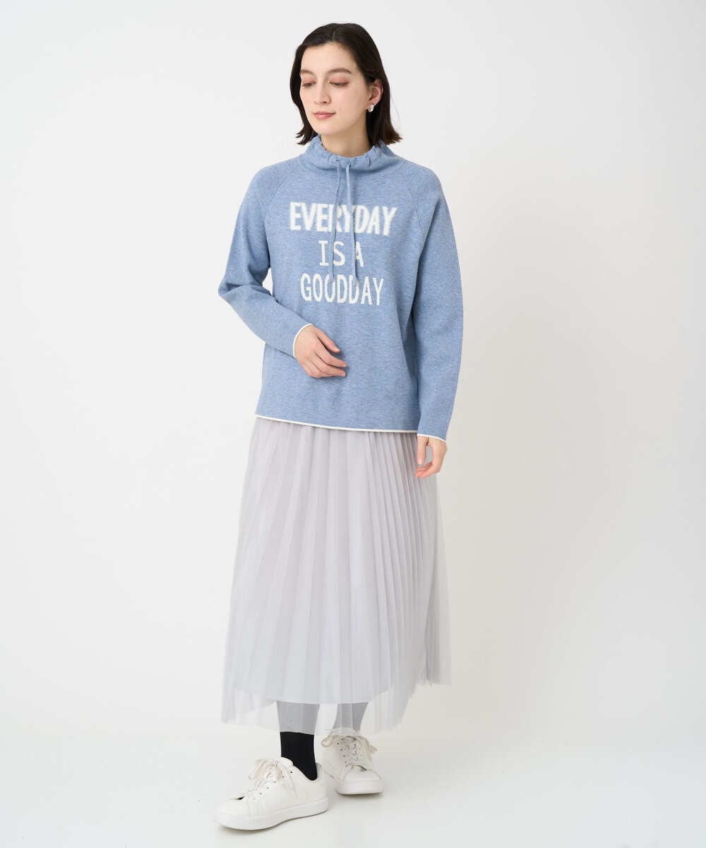 PHHCD65360 GEORGES RECH(小さいサイズ)(メゾン ドゥ サンク)  [日本製]アコーディオンシアープリーツスカート ライトグレー