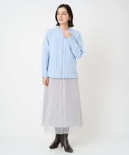 PHHCD65360 GEORGES RECH(小さいサイズ)(メゾン ドゥ サンク)  [日本製]アコーディオンシアープリーツスカート ライトグレー