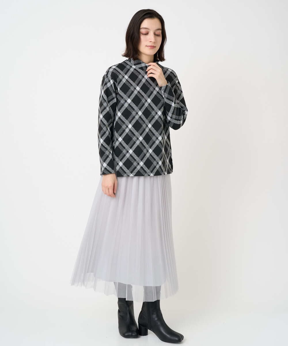 PHHCD65360 GEORGES RECH(小さいサイズ)(メゾン ドゥ サンク)  [日本製]アコーディオンシアープリーツスカート ライトグレー