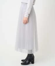 PHHCD65360 GEORGES RECH(小さいサイズ)(メゾン ドゥ サンク)  [日本製]アコーディオンシアープリーツスカート ライトグレー