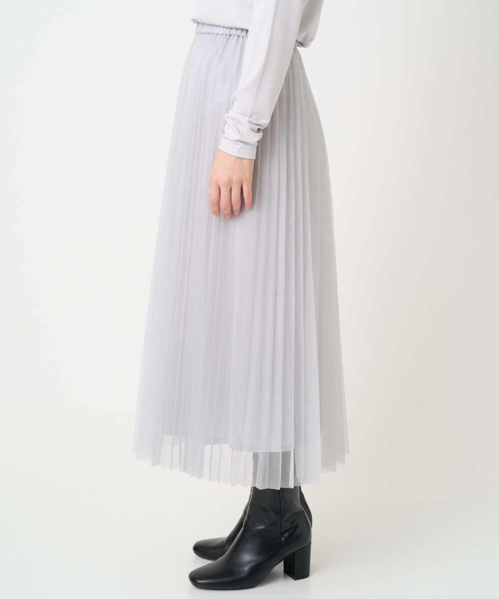 PHHCD65360 GEORGES RECH(小さいサイズ)(メゾン ドゥ サンク)  [日本製]アコーディオンシアープリーツスカート ライトグレー