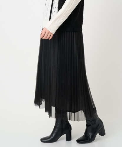 PHHCD65360 GEORGES RECH(小さいサイズ) [日本製]アコーディオンシアープリーツスカート