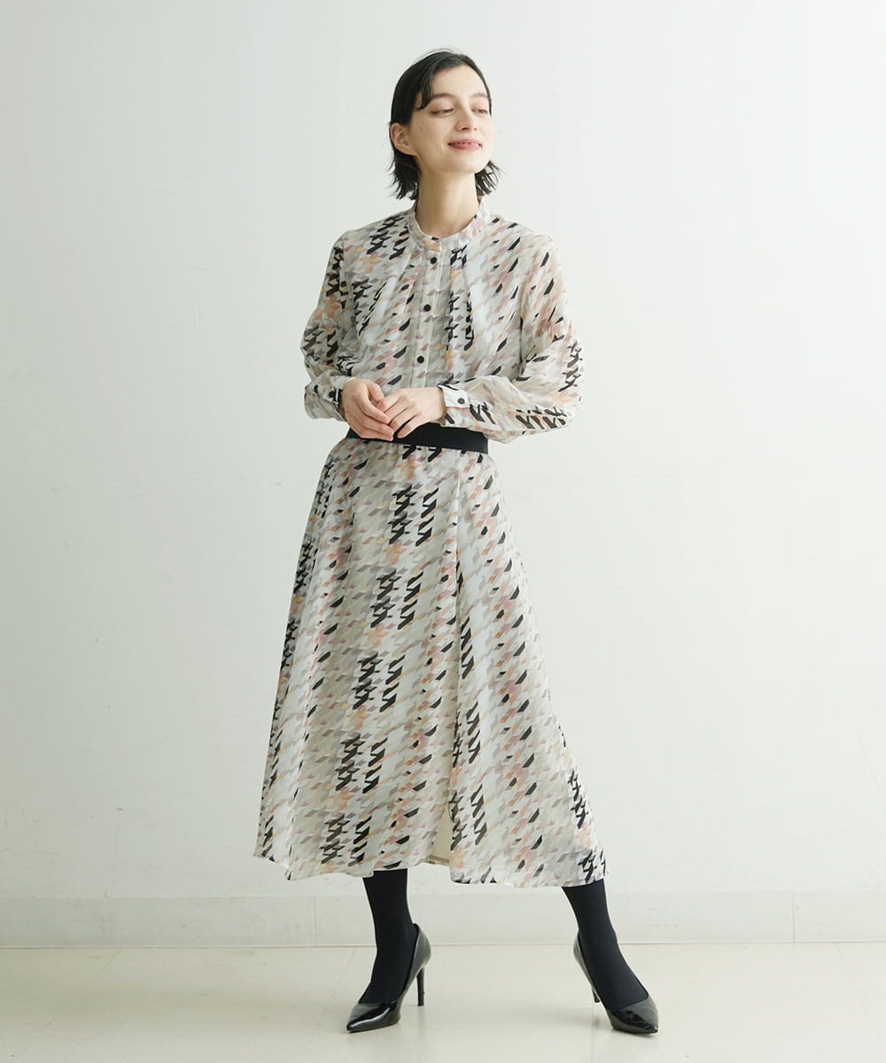 PHHCS05330 GEORGES RECH(小さいサイズ)(メゾン ドゥ サンク) 【セットアップ対応】千鳥格子柄スカート ベージュ系
