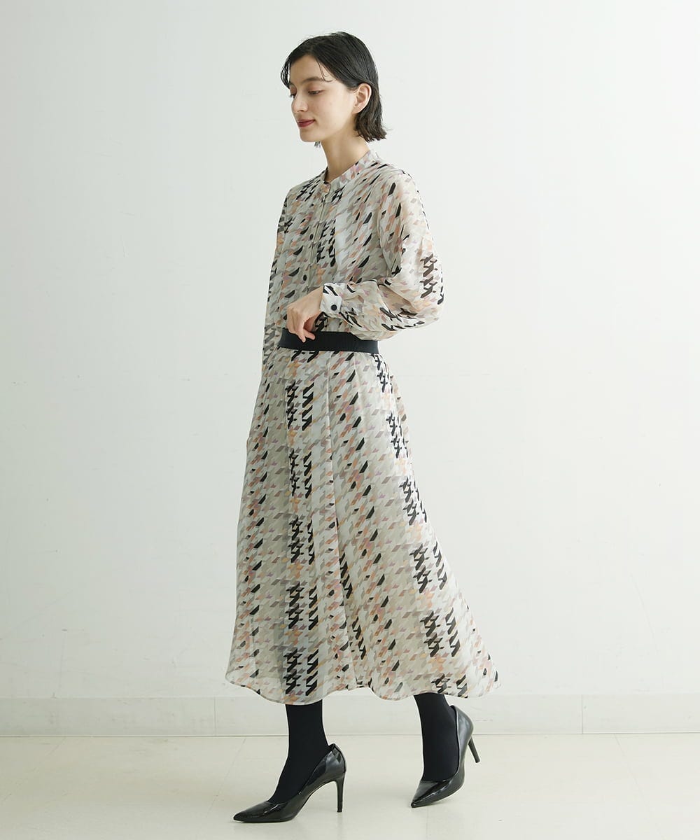 PHHCS05330 GEORGES RECH(小さいサイズ)(メゾン ドゥ サンク) 【セットアップ対応】千鳥格子柄スカート ベージュ系