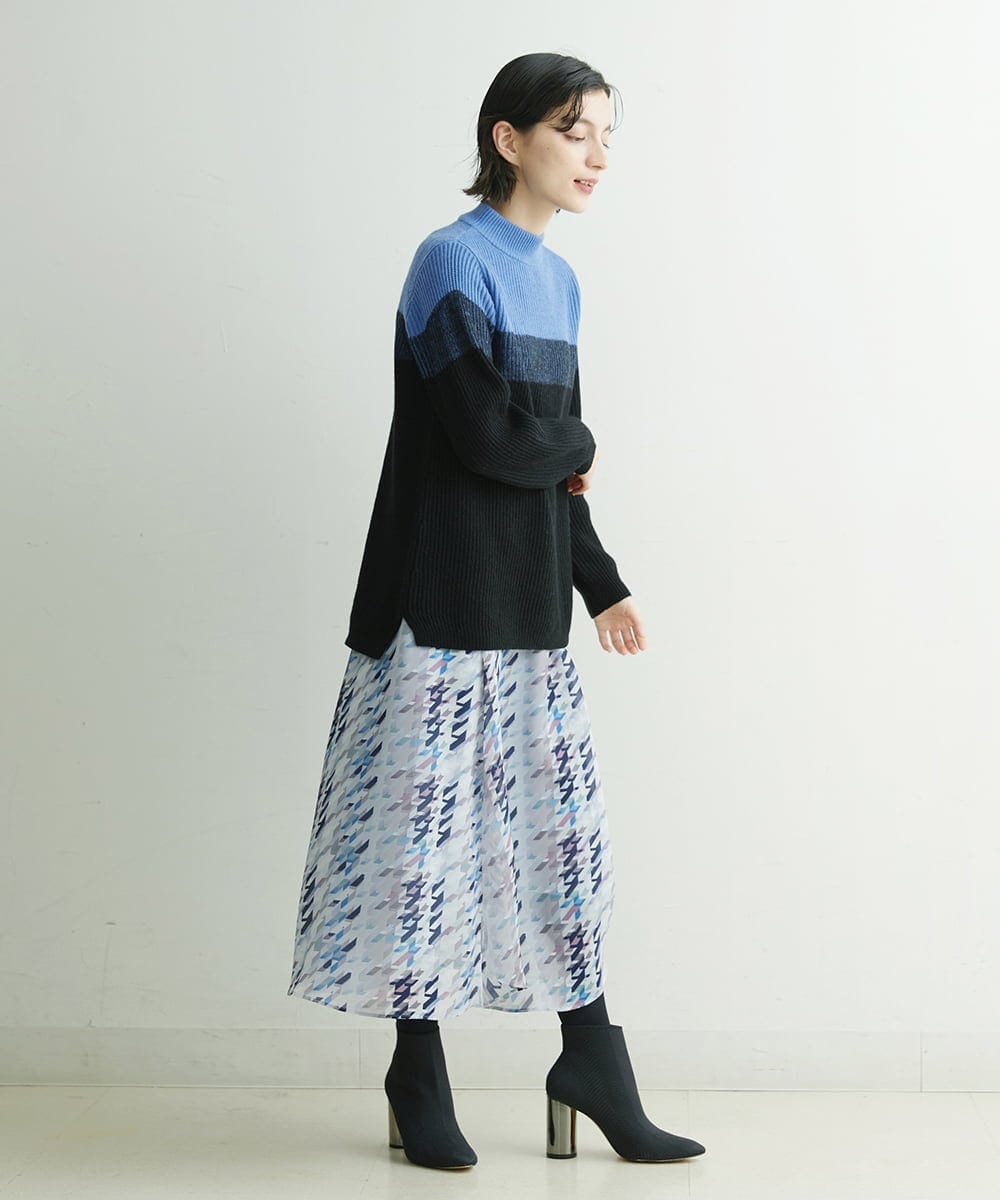 PHHCS05330 GEORGES RECH(小さいサイズ)(メゾン ドゥ サンク) 【セットアップ対応】千鳥格子柄スカート ベージュ系