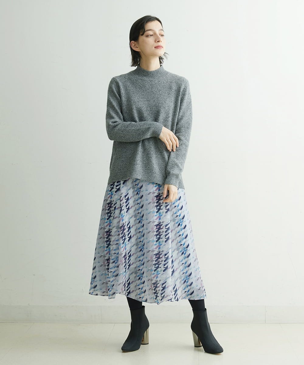 PHHCS05330 GEORGES RECH(小さいサイズ)(メゾン ドゥ サンク) 【セットアップ対応】千鳥格子柄スカート ベージュ系