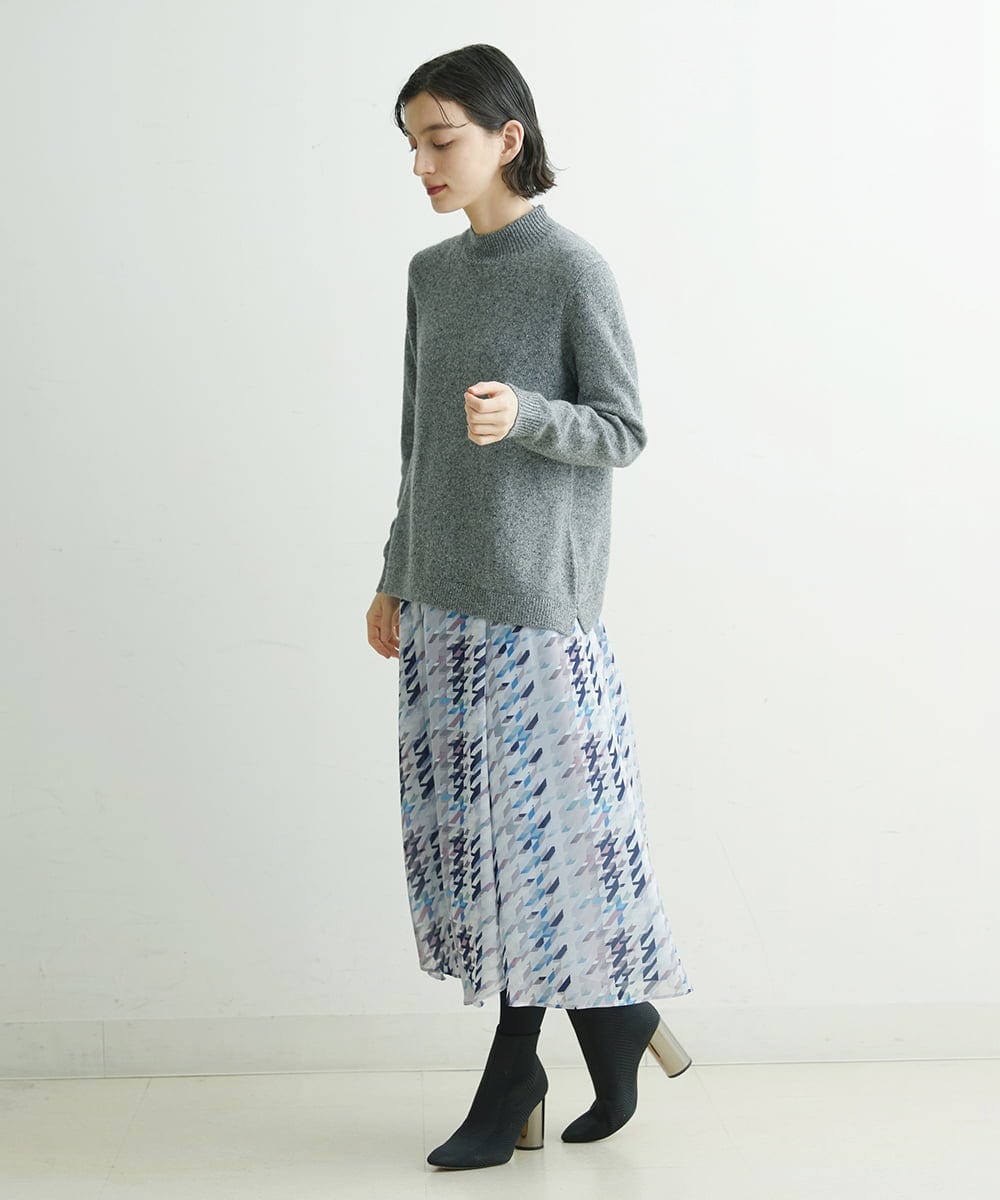 PHHCS05330 GEORGES RECH(小さいサイズ)(メゾン ドゥ サンク) 【セットアップ対応】千鳥格子柄スカート ベージュ系