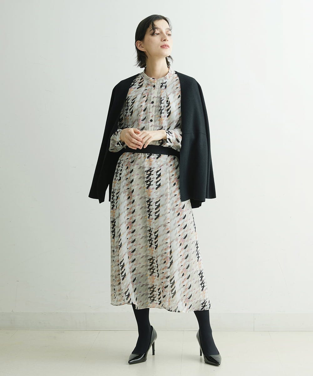 PHHCS05330 GEORGES RECH(小さいサイズ)(メゾン ドゥ サンク) 【セットアップ対応】千鳥格子柄スカート ベージュ系