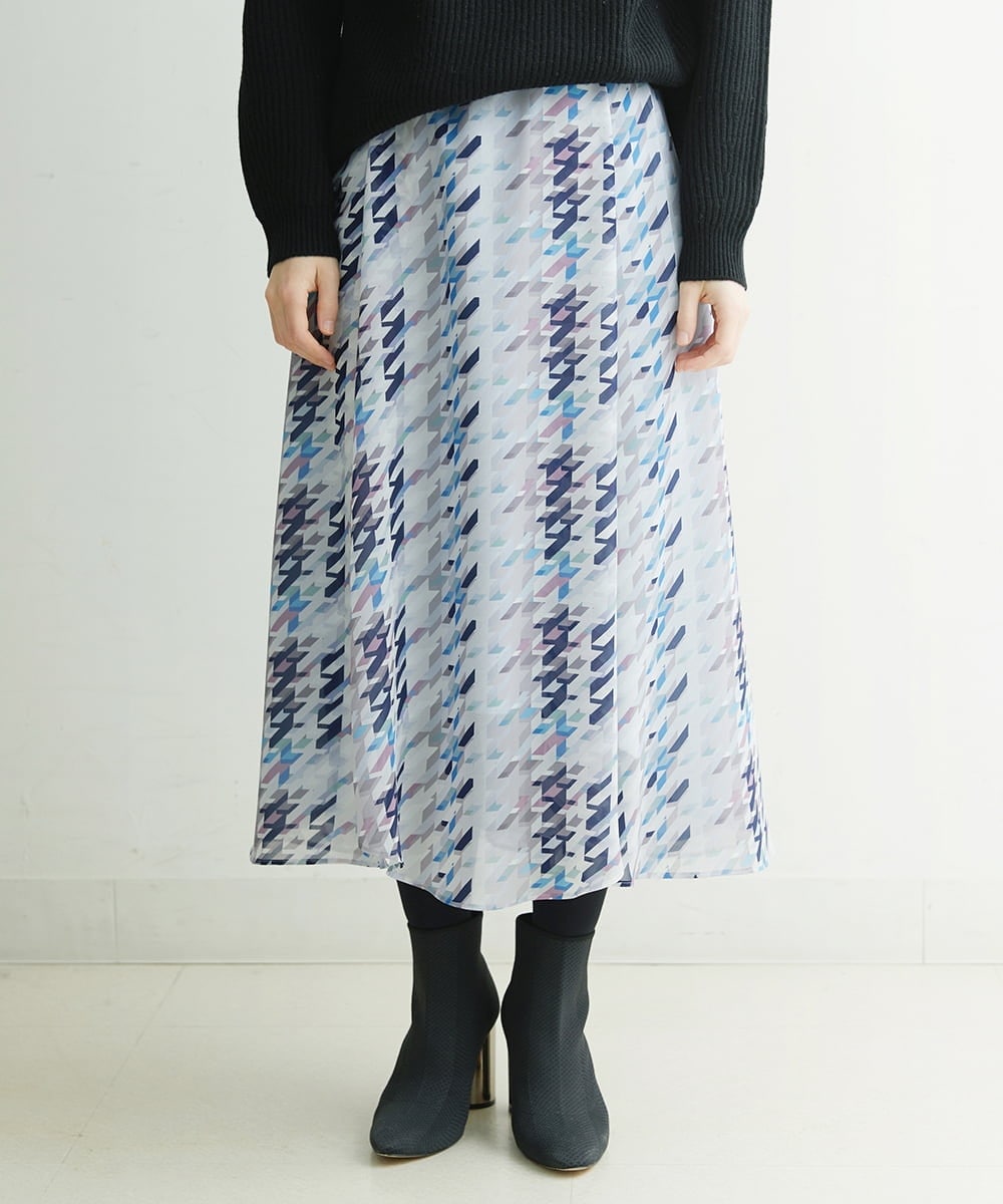 PHHCS05330 GEORGES RECH(小さいサイズ)(メゾン ドゥ サンク) 【セットアップ対応】千鳥格子柄スカート ベージュ系