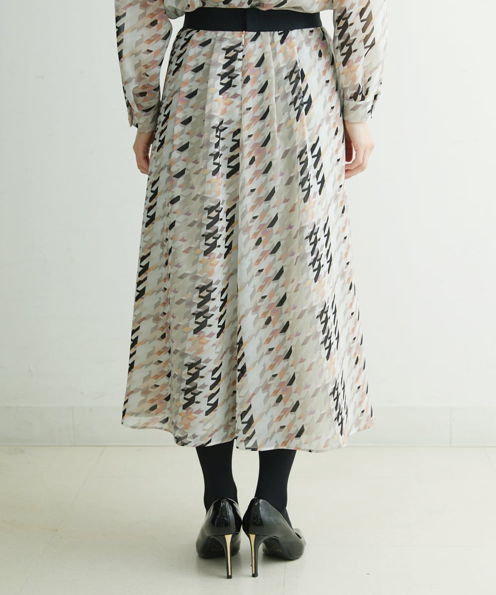 PHHCS05330 GEORGES RECH(小さいサイズ)(メゾン ドゥ サンク) 【セットアップ対応】千鳥格子柄スカート ベージュ系