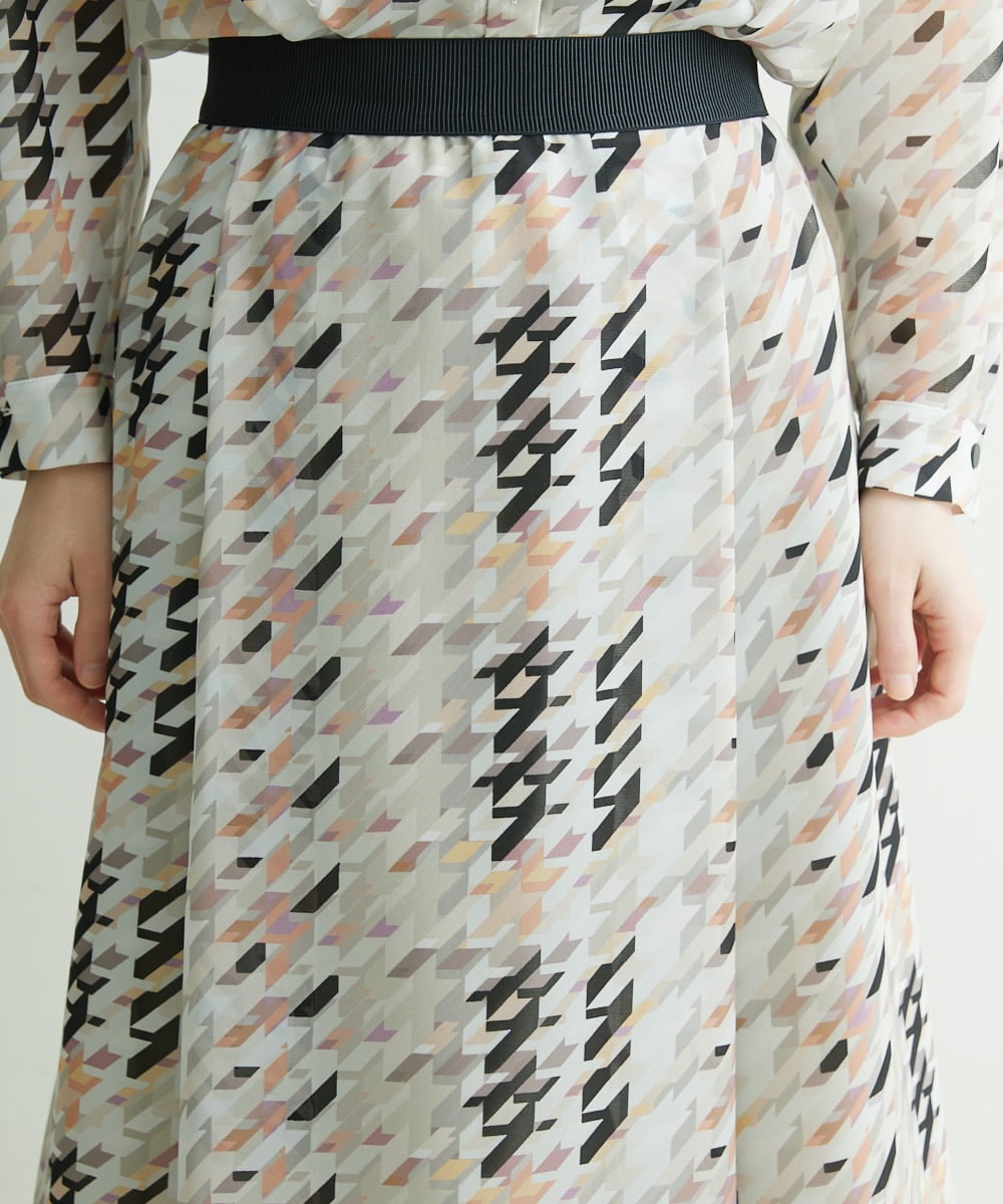 PHHCS05330 GEORGES RECH(小さいサイズ)(メゾン ドゥ サンク) 【セットアップ対応】千鳥格子柄スカート ベージュ系