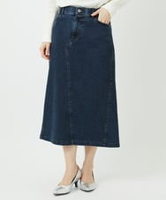 PHHEE01290 GEORGES RECH(小さいサイズ)(メゾン ドゥ サンク)  [セットアップ対応]ジャージーデニムセミタイトスカート ブルー