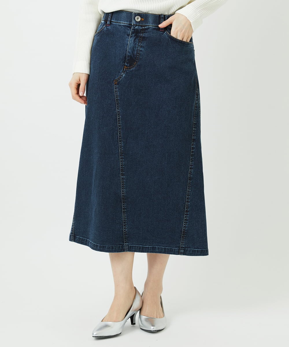 PHHEE01290 GEORGES RECH(小さいサイズ)  [セットアップ対応]ジャージーデニムセミタイトスカート
