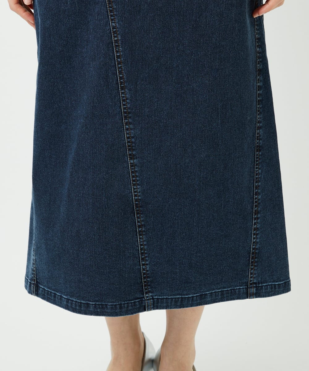 PHHEE01290 GEORGES RECH(小さいサイズ)(メゾン ドゥ サンク)  [セットアップ対応]ジャージーデニムセミタイトスカート ブルー