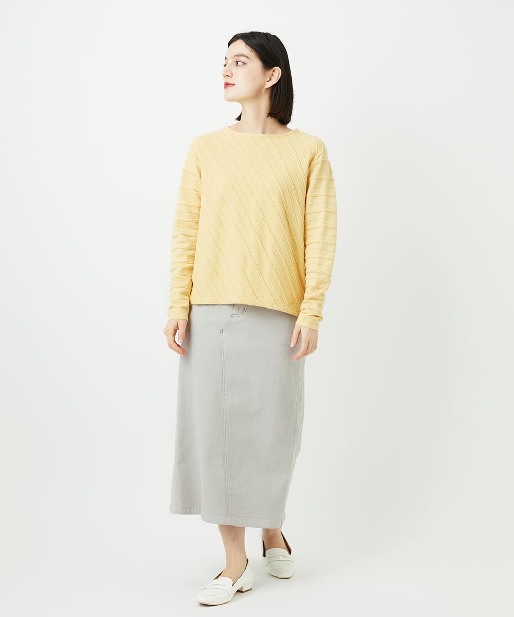 PHHEE01290 GEORGES RECH(小さいサイズ)(メゾン ドゥ サンク)  [セットアップ対応]ジャージーデニムセミタイトスカート ブルー