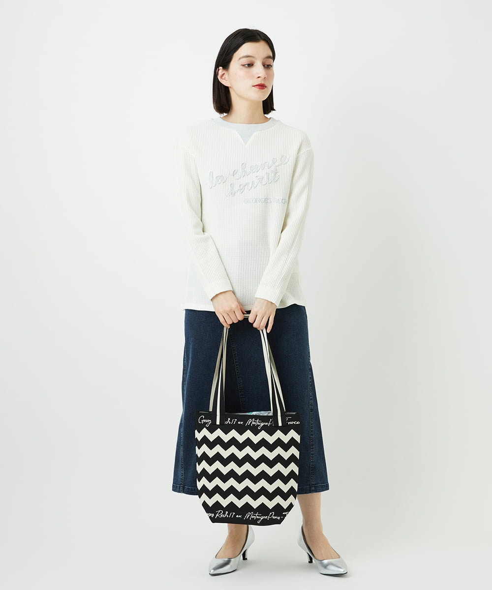 PHHEE01290 GEORGES RECH(小さいサイズ)(メゾン ドゥ サンク)  [セットアップ対応]ジャージーデニムセミタイトスカート ブルー