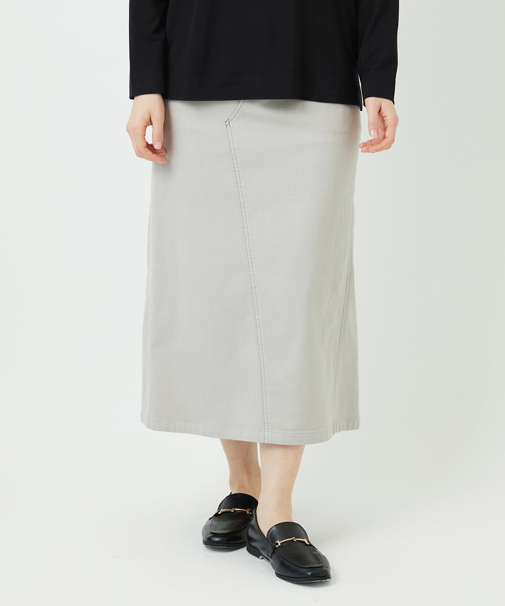 PHHEE01290 GEORGES RECH(小さいサイズ)(メゾン ドゥ サンク)  [セットアップ対応]ジャージーデニムセミタイトスカート ブルー