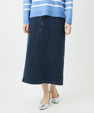 PHHEE01290 GEORGES RECH(小さいサイズ)(メゾン ドゥ サンク)  [セットアップ対応]ジャージーデニムセミタイトスカート ブルー
