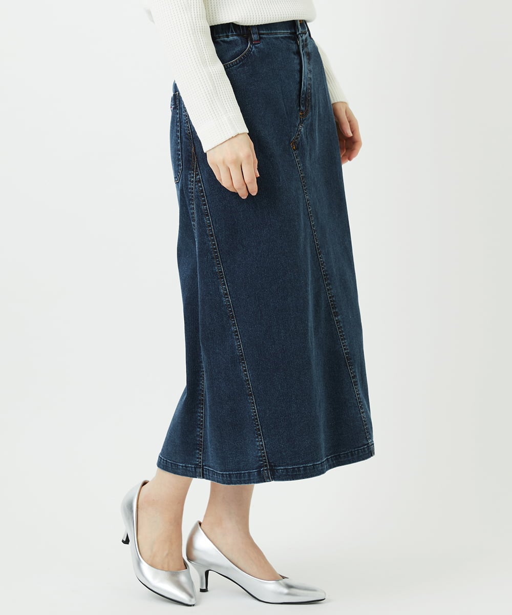 PHHEE01290 GEORGES RECH(小さいサイズ)(メゾン ドゥ サンク)  [セットアップ対応]ジャージーデニムセミタイトスカート ブルー