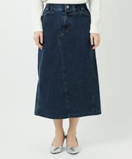 PHHEE01290 GEORGES RECH(小さいサイズ)(メゾン ドゥ サンク)  [セットアップ対応]ジャージーデニムセミタイトスカート ブルー