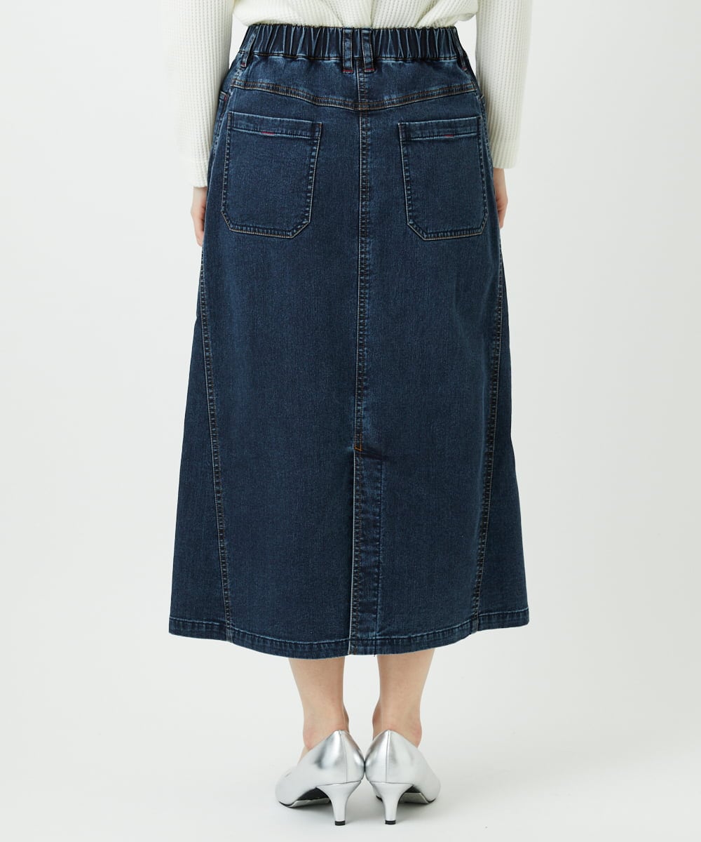 PHHEE01290 GEORGES RECH(小さいサイズ)(メゾン ドゥ サンク)  [セットアップ対応]ジャージーデニムセミタイトスカート ブルー