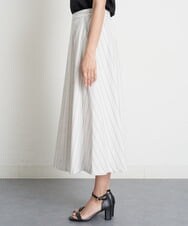 PHHET25360 GEORGES RECH(小さいサイズ)(メゾン ドゥ サンク) [セットアップ対応]リネンへリンボンストライプフレアスカート オフホワイト