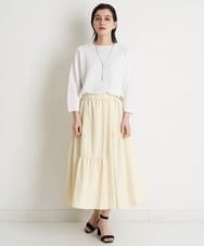 PHHEU18260 GEORGES RECH(小さいサイズ)(メゾン ドゥ サンク) ティアードフレアスカート ベージュ