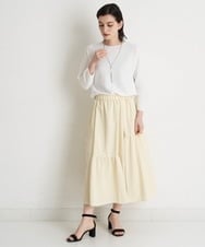 PHHEU18260 GEORGES RECH(小さいサイズ)(メゾン ドゥ サンク) ティアードフレアスカート ベージュ