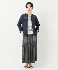 PHHGA02290 GEORGES RECH(小さいサイズ)(メゾン ドゥ サンク) ライトデニムティアードスカート ネイビー