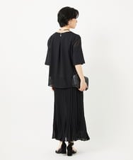 PHHGA40390 GEORGES RECH(小さいサイズ)(メゾン ドゥ サンク)  [日本製]シアーランダムプリーツスカート ブラック