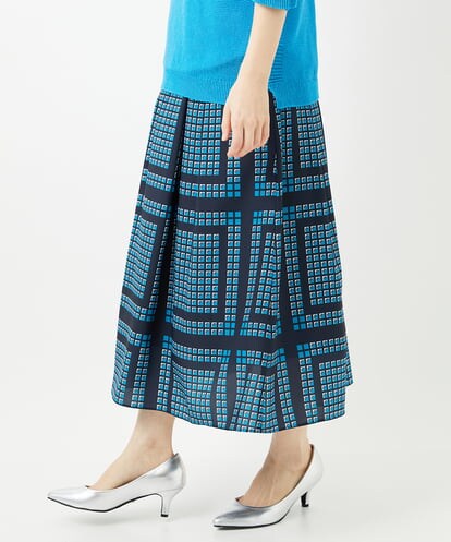 PHHGD14360 GEORGES RECH(小さいサイズ) [日本製/セットアップ対応]ジオメトリックスカーフ柄スカート
