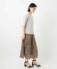 PHHGD14360 GEORGES RECH(小さいサイズ)(メゾン ドゥ サンク)  [日本製/セットアップ対応]ジオメトリックスカーフ柄スカート ベージュ系