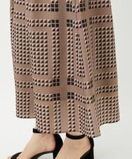 PHHGD14360 GEORGES RECH(小さいサイズ)(メゾン ドゥ サンク)  [日本製/セットアップ対応]ジオメトリックスカーフ柄スカート ベージュ系