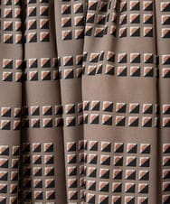 PHHGD14360 GEORGES RECH(小さいサイズ)(メゾン ドゥ サンク)  [日本製/セットアップ対応]ジオメトリックスカーフ柄スカート ベージュ系