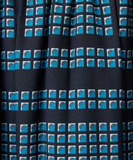 PHHGD14360 GEORGES RECH(小さいサイズ)(メゾン ドゥ サンク)  [日本製/セットアップ対応]ジオメトリックスカーフ柄スカート ベージュ系