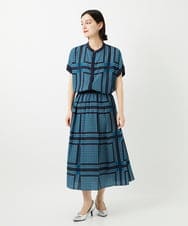 PHHGD14360 GEORGES RECH(小さいサイズ)(メゾン ドゥ サンク)  [日本製/セットアップ対応]ジオメトリックスカーフ柄スカート ベージュ系