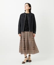 PHHGD14360 GEORGES RECH(小さいサイズ)(メゾン ドゥ サンク)  [日本製/セットアップ対応]ジオメトリックスカーフ柄スカート ベージュ系