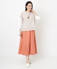 PHHGS02290 GEORGES RECH(小さいサイズ)(メゾン ドゥ サンク) ワッシャーアシメ切替スカート ネイビー