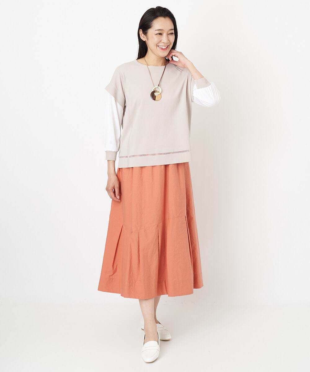 PHHGS02290 GEORGES RECH(小さいサイズ)(メゾン ドゥ サンク) ワッシャーアシメ切替スカート ネイビー