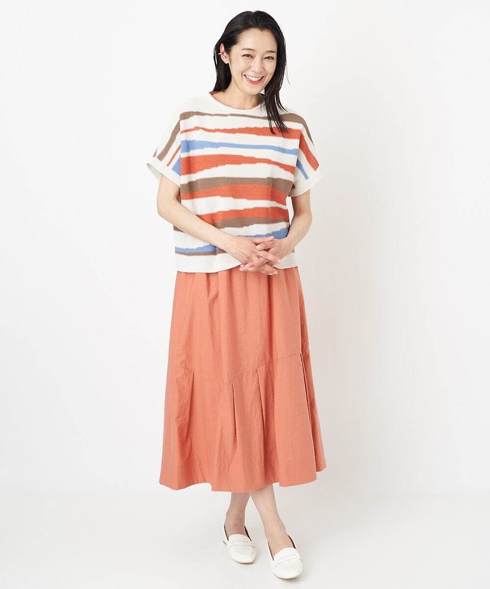PHHGS02290 GEORGES RECH(小さいサイズ)(メゾン ドゥ サンク) ワッシャーアシメ切替スカート ネイビー
