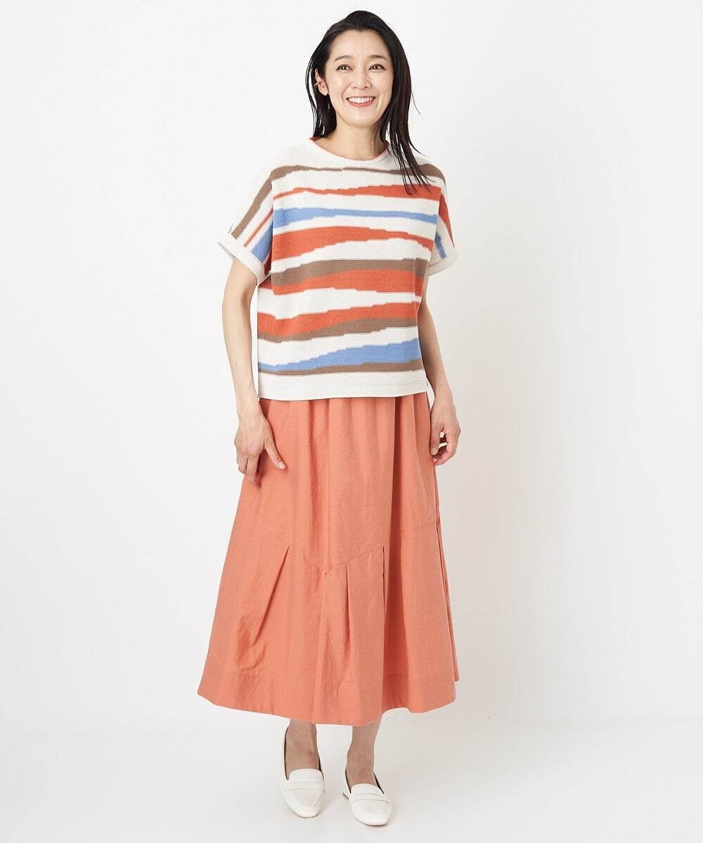 PHHGS02290 GEORGES RECH(小さいサイズ)(メゾン ドゥ サンク) ワッシャーアシメ切替スカート ネイビー