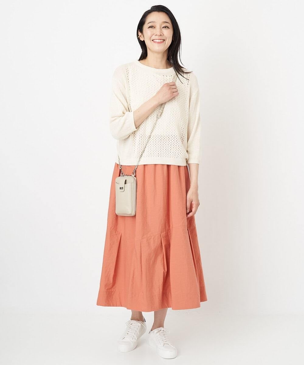 PHHGS02290 GEORGES RECH(小さいサイズ)(メゾン ドゥ サンク) ワッシャーアシメ切替スカート ネイビー