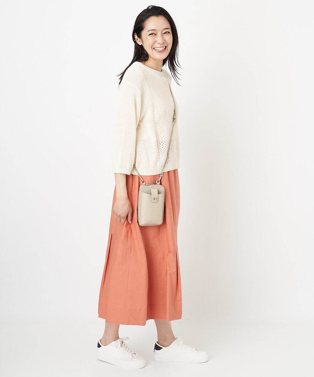 PHHGS02290 GEORGES RECH(小さいサイズ)(メゾン ドゥ サンク) ワッシャーアシメ切替スカート ネイビー