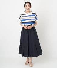 PHHGS02290 GEORGES RECH(小さいサイズ)(メゾン ドゥ サンク) ワッシャーアシメ切替スカート ネイビー