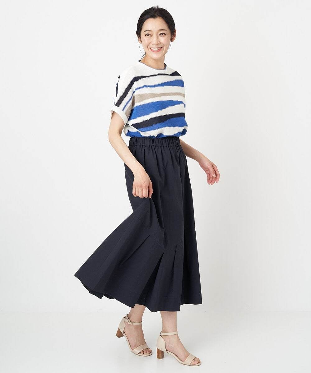 PHHGS02290 GEORGES RECH(小さいサイズ)(メゾン ドゥ サンク) ワッシャーアシメ切替スカート ネイビー