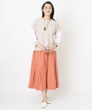 PHHGS02290 GEORGES RECH(小さいサイズ)(メゾン ドゥ サンク) ワッシャーアシメ切替スカート ネイビー
